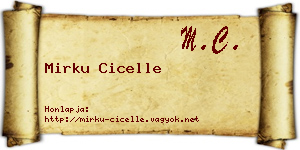 Mirku Cicelle névjegykártya